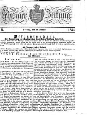 Leipziger Zeitung Freitag 13. Januar 1854