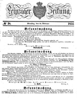 Leipziger Zeitung Dienstag 14. Februar 1854