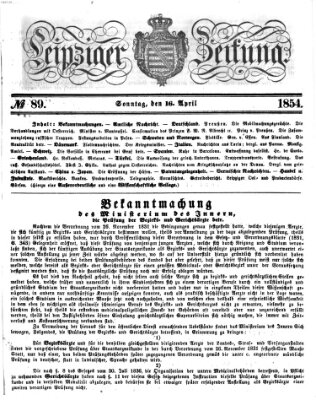Leipziger Zeitung Sonntag 16. April 1854