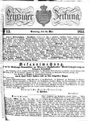 Leipziger Zeitung Sonntag 14. Mai 1854