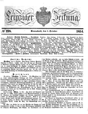 Leipziger Zeitung Samstag 7. Oktober 1854
