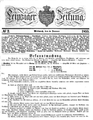 Leipziger Zeitung Mittwoch 3. Januar 1855