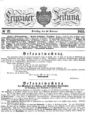 Leipziger Zeitung Dienstag 13. Februar 1855