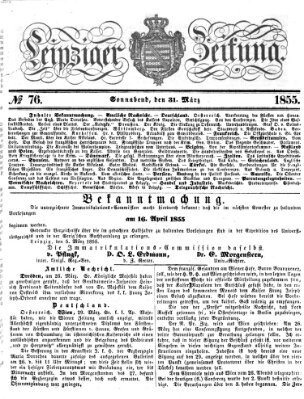 Leipziger Zeitung Samstag 31. März 1855