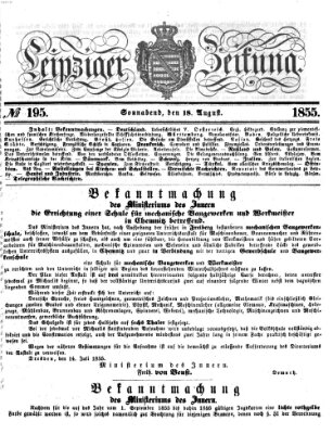 Leipziger Zeitung Samstag 18. August 1855