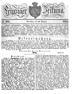 Leipziger Zeitung Dienstag 28. August 1855