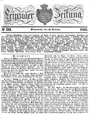 Leipziger Zeitung Samstag 13. Oktober 1855