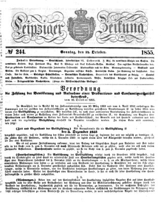 Leipziger Zeitung Sonntag 14. Oktober 1855