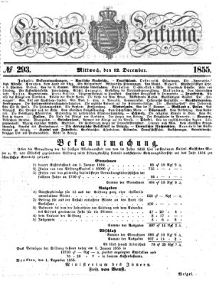 Leipziger Zeitung Mittwoch 12. Dezember 1855