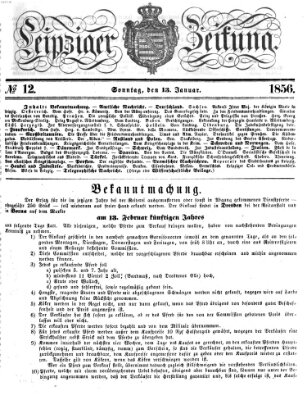Leipziger Zeitung Sonntag 13. Januar 1856
