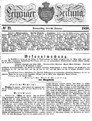 Leipziger Zeitung Donnerstag 24. Januar 1856