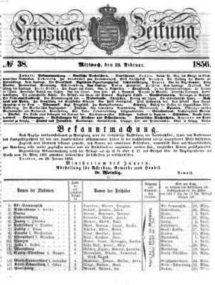 Leipziger Zeitung Mittwoch 13. Februar 1856