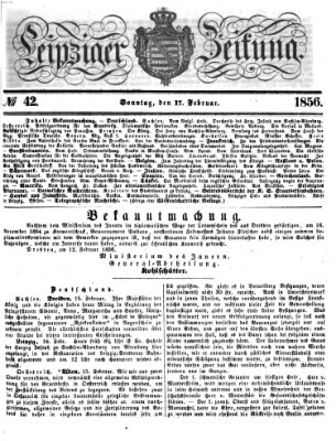 Leipziger Zeitung Sonntag 17. Februar 1856