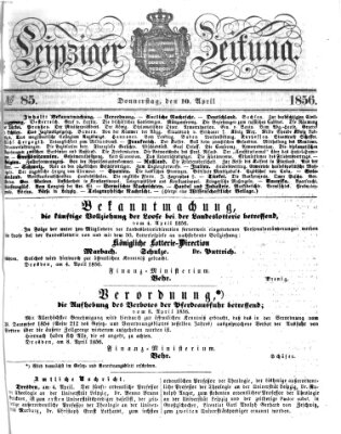 Leipziger Zeitung Donnerstag 10. April 1856