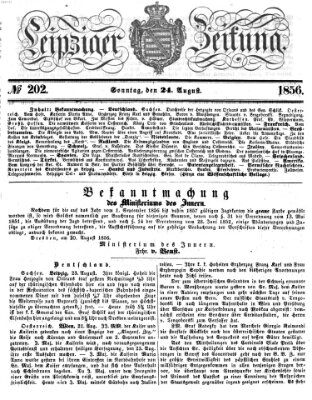 Leipziger Zeitung Sonntag 24. August 1856