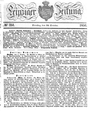 Leipziger Zeitung Dienstag 21. Oktober 1856