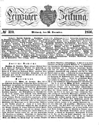 Leipziger Zeitung Mittwoch 31. Dezember 1856