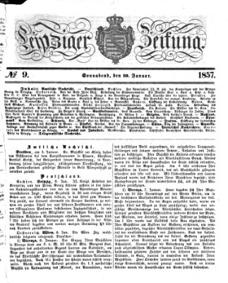 Leipziger Zeitung Samstag 10. Januar 1857
