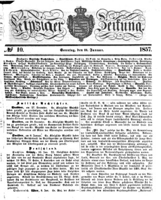 Leipziger Zeitung Sonntag 11. Januar 1857