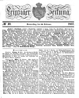 Leipziger Zeitung Donnerstag 26. Februar 1857