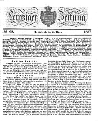 Leipziger Zeitung Samstag 21. März 1857