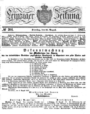 Leipziger Zeitung Dienstag 25. August 1857