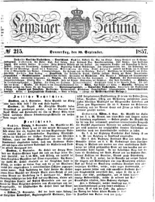Leipziger Zeitung Donnerstag 10. September 1857