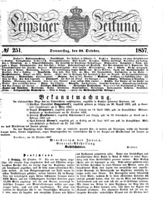 Leipziger Zeitung Donnerstag 22. Oktober 1857