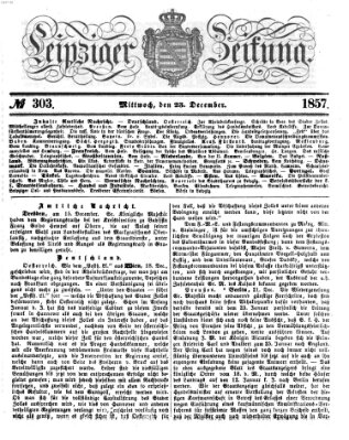 Leipziger Zeitung Mittwoch 23. Dezember 1857