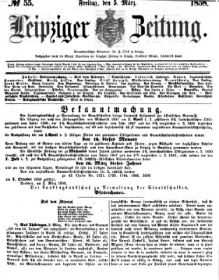 Leipziger Zeitung Freitag 5. März 1858