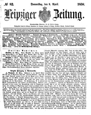 Leipziger Zeitung Donnerstag 8. April 1858