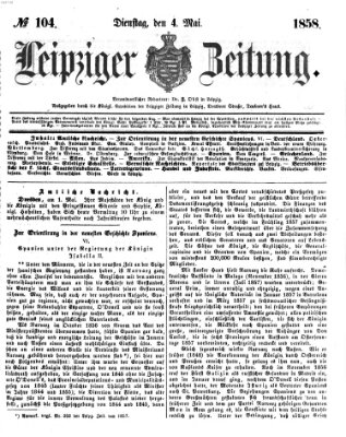 Leipziger Zeitung Dienstag 4. Mai 1858