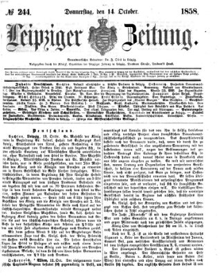 Leipziger Zeitung Donnerstag 14. Oktober 1858