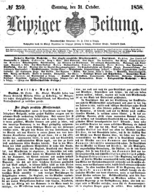Leipziger Zeitung Sonntag 31. Oktober 1858