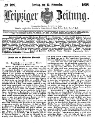 Leipziger Zeitung Freitag 12. November 1858