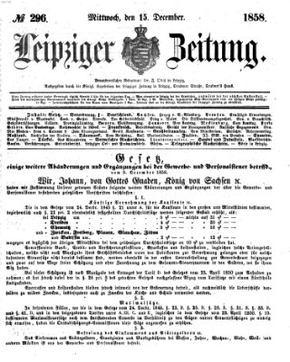 Leipziger Zeitung Mittwoch 15. Dezember 1858