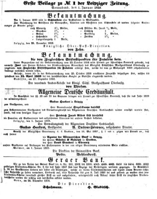 Leipziger Zeitung Samstag 1. Januar 1859