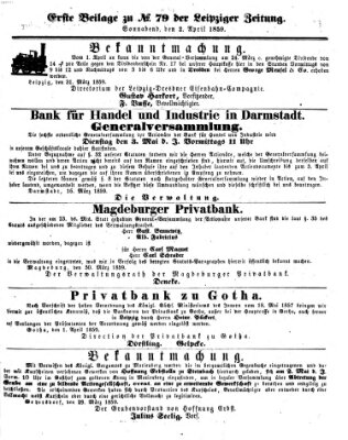 Leipziger Zeitung Samstag 2. April 1859