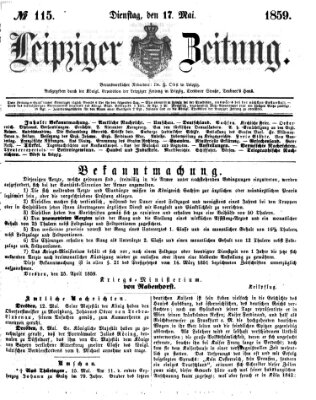 Leipziger Zeitung Dienstag 17. Mai 1859