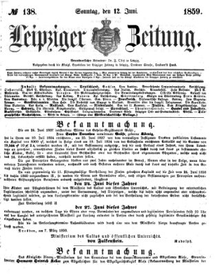 Leipziger Zeitung Sonntag 12. Juni 1859