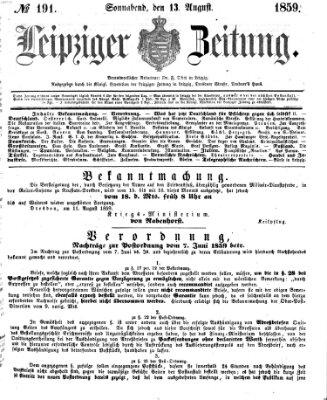 Leipziger Zeitung Samstag 13. August 1859