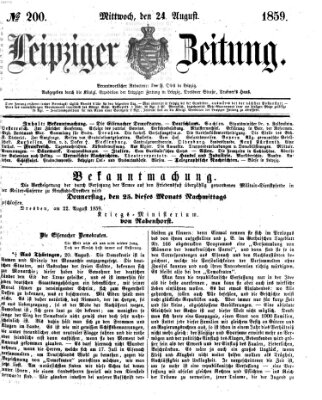 Leipziger Zeitung Mittwoch 24. August 1859