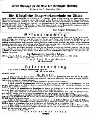 Leipziger Zeitung Mittwoch 7. September 1859