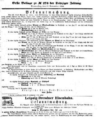Leipziger Zeitung Donnerstag 17. November 1859