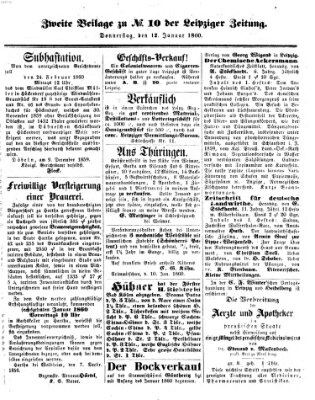 Leipziger Zeitung Donnerstag 12. Januar 1860