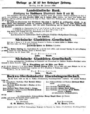 Leipziger Zeitung Freitag 20. Januar 1860