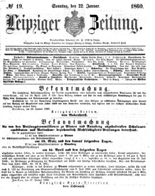 Leipziger Zeitung Sonntag 22. Januar 1860