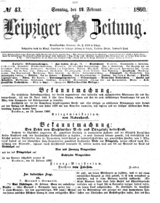 Leipziger Zeitung Sonntag 19. Februar 1860