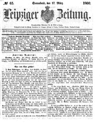 Leipziger Zeitung Samstag 17. März 1860