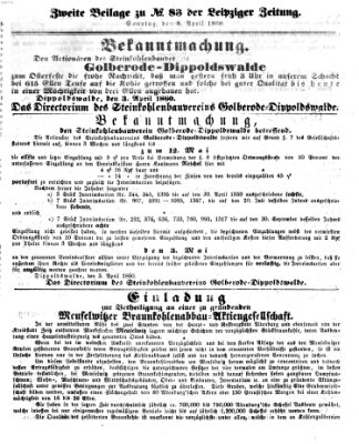 Leipziger Zeitung Sonntag 8. April 1860